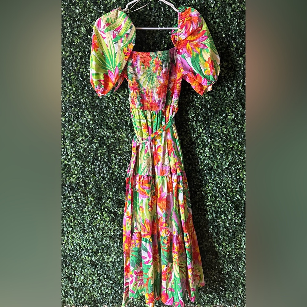 NWT Flying Tomato Bell Sleeve Smocked Floral Maxi Dress